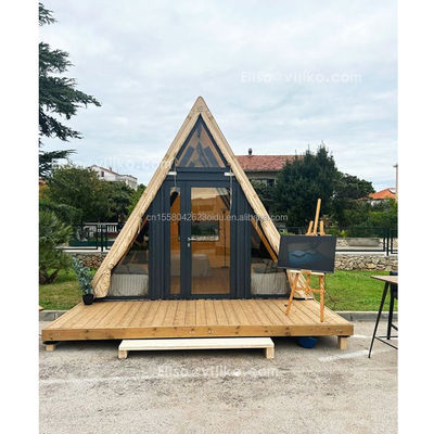 Hotel Resort Prefab Container House with One Bed Bathroom Kitchen and Sandwich Panel Door in Modern Triangular Shape