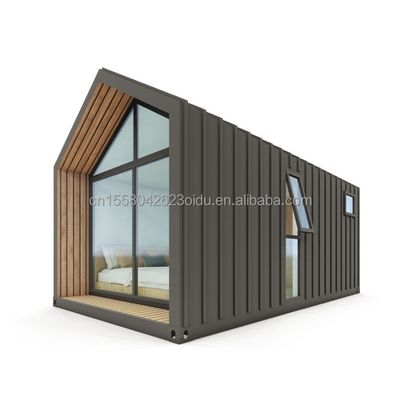 Modern Triangular Resort Hotel Prefab Container House with One Bed Bathroom Kitchen and Garden Features Sandwich Panel Door