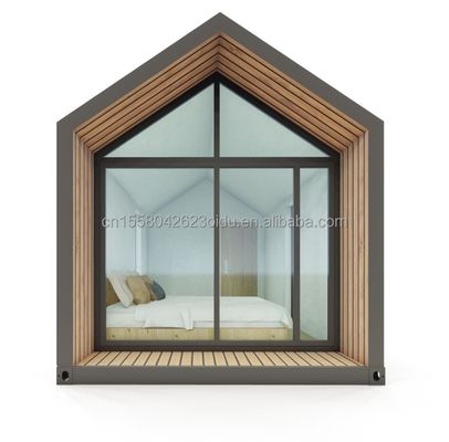 Modern Triangular Resort Hotel Prefab Container House with One Bed Bathroom Kitchen and Garden Features Sandwich Panel Door