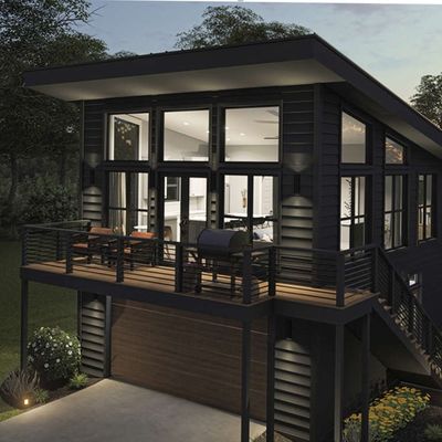 Galvanized Steel Square Tubes 2 Bedroom Outdoor Building Prefab Shipping Container House for Villa/Hot Courtyard Garden