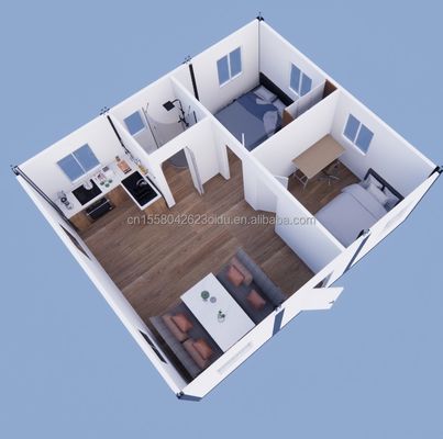 Container Houses Affordable Steel Structure Prefab Homes with 50/75/100mm Wave Sandwich Panel Walls
