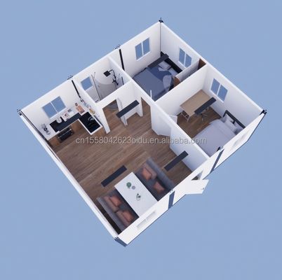 Container Houses Affordable Steel Structure Prefab Homes with 50/75/100mm Wave Sandwich Panel Walls