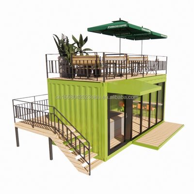 Bathroom 20ft Portable Kiosk Modified Prefab Modular Coffee Shop Shipping Container Bar Tiny House in Modern Design Style