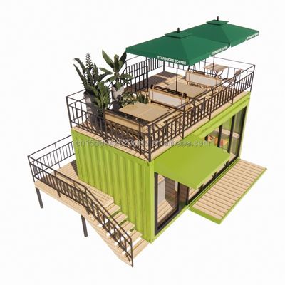 Bathroom 20ft Portable Kiosk Modified Prefab Modular Coffee Shop Shipping Container Bar Tiny House in Modern Design Style