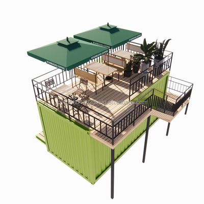 Bathroom 20ft Portable Kiosk Modified Prefab Modular Coffee Shop Shipping Container Bar Tiny House in Modern Design Style