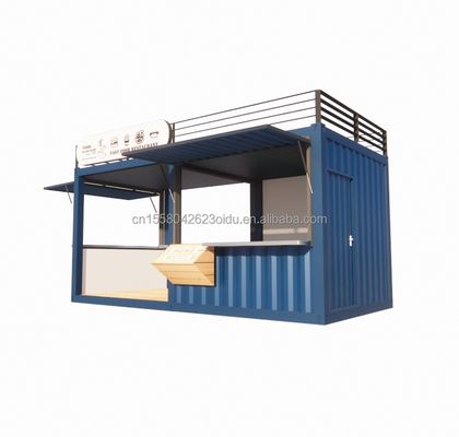 20ft or 40ft Steel Frame Extendable Mobile Coffee Bar Pop Up Shipping Container Shop with Galvanized Steel Bending