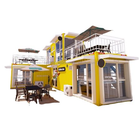 Foldable Steel Structure Container Houses for Bars and Cafes