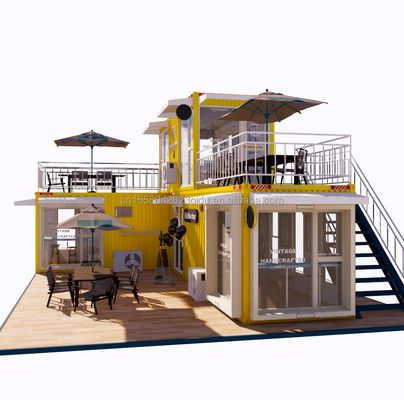 Foldable Steel Structure Container Houses for Bars and Cafes
