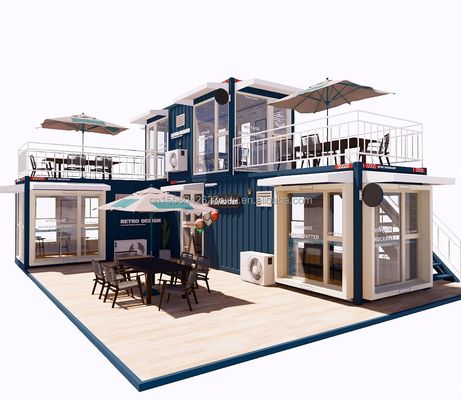 Foldable Steel Structure Container Houses for Bars and Cafes