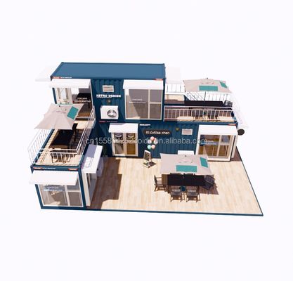 Foldable Steel Structure Container Houses for Bars and Cafes
