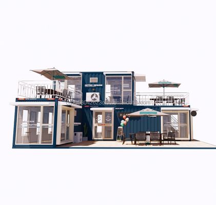 Foldable Steel Structure Container Houses for Bars and Cafes
