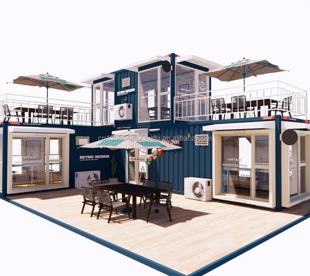 Foldable Steel Structure Container Houses for Bars and Cafes