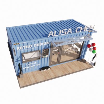 Galvanized Steel Square Tubes Container Houses 20ft Portable Kiosk Modified Prefab Modular Coffee Shop Shipping Container Bar