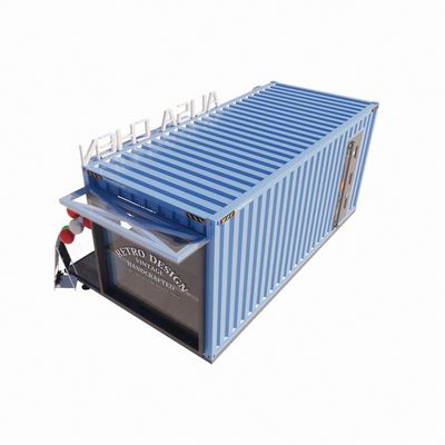 Galvanized Steel Square Tubes Container Houses 20ft Portable Kiosk Modified Prefab Modular Coffee Shop Shipping Container Bar