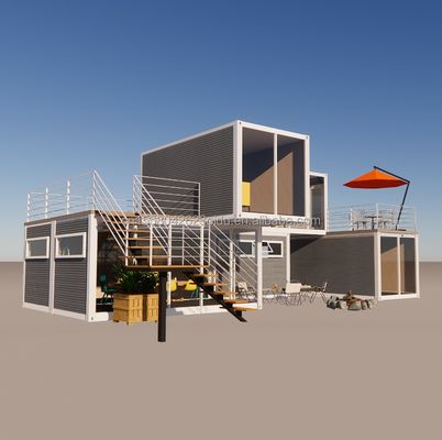 Hotel Prefabricated Foldable Container Shop With Steel Frame Galvanized Steel Bending 180g Material