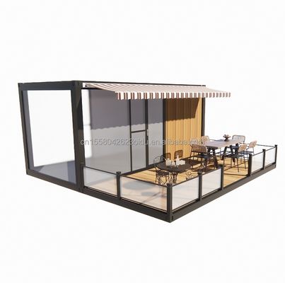 Shop 20ft Mobile Restaurant and Bar 10ft 20ft Shipping Wooden Container Kitchen Galvanized Steel Bending 180g Steel frame