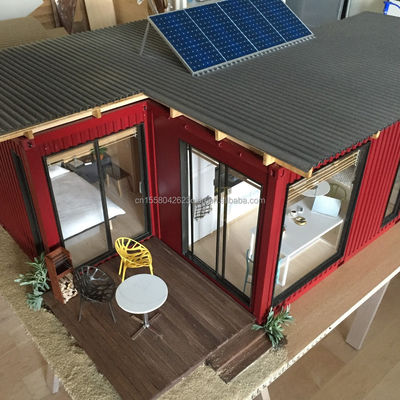 Two/Three Bedrooms One Bathroom Galvanized Steel Square Tubes Luxury Prefab Folding Container Homes for Garden Family
