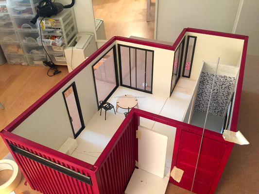 Two/Three Bedrooms One Bathroom Galvanized Steel Square Tubes Luxury Prefab Folding Container Homes for Garden Family