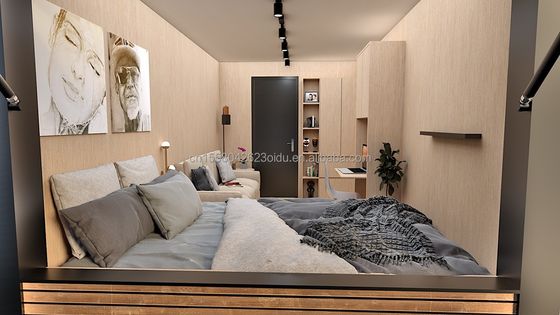 Two/Three Bedrooms One Bathroom Galvanized Steel Square Tubes Luxury Prefab Folding Container Homes for Garden Family