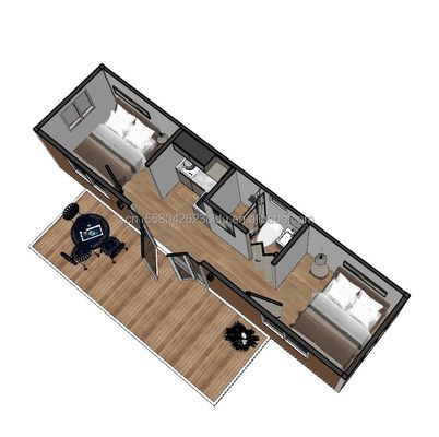 Vacation Style Family Prefabricated Wooden House with 2 Bedrooms 1 Bathroom 1 Kitchen Directly
