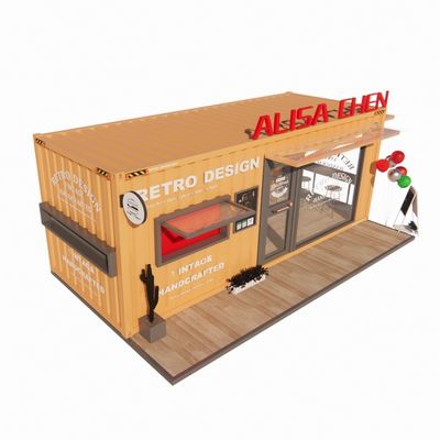Popular Folding Cafe Container Restaurant with Steel Frame and Galvanized Main Structure