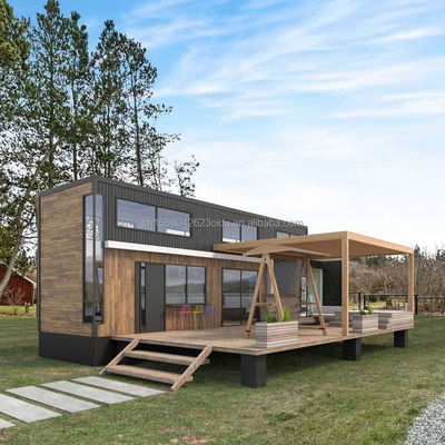 Expandable Log Container Houses Customized Two/Three Bedrooms Luxury Prefabricated Wood Family House