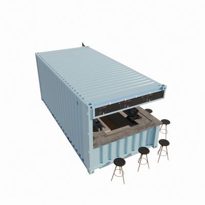 20ft Container Prefabricated Shops Stores Houses with Modern Design Style and 50/75/100mm Wave Sandwich Panel Wall