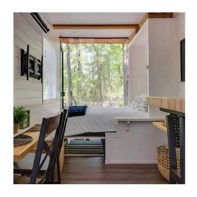 Main Structure Galvanized Steel Square Tubes Wooden Container Family House European Union Australia 40ft 2 Bedroom 1 Hall