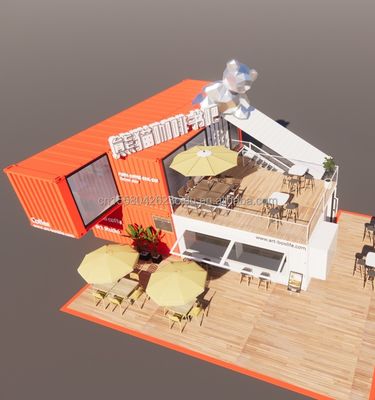 20ft Deluxe Container Store Large Floor Glass Tiny House Custom Cabin Villas with 50/75/100mm Wave Sandwich Panel Walls