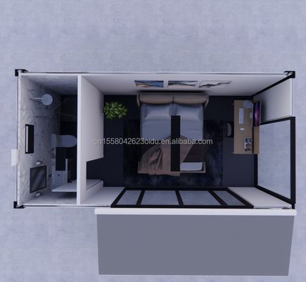 Hotel Accommodation 20ft Prefabricated Detachable House with Galvanized Steel Bending 180g and Customizable Design
