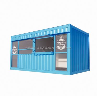 20ft Movable Prefabricated Coffee Shop Container House Design with Galvanized Steel Square Tubes