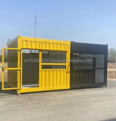 20ft Movable Prefabricated Coffee Shop Container House Design with Galvanized Steel Square Tubes