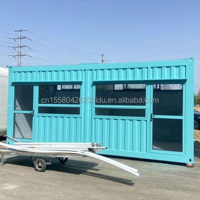 20ft Movable Prefabricated Coffee Shop Container House Design with Galvanized Steel Square Tubes