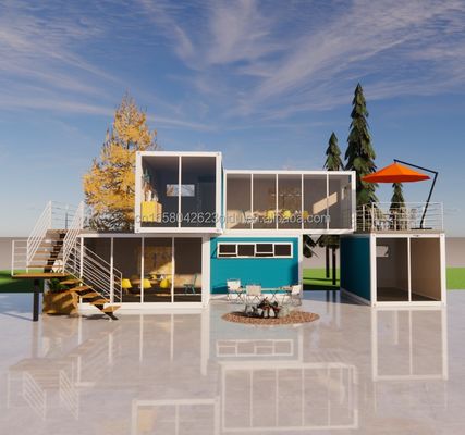 Detachable 20ft Flat Pack Luxury Small Living Container House with Aluminum Alloy Windows and Galvanized Steel Bending 180g