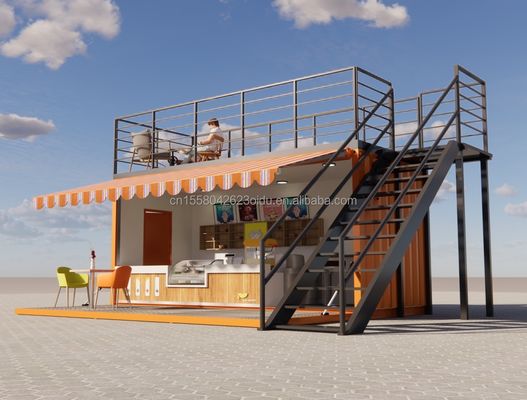Modified 20 Foot Prefab Shipping Container Ideal for Pop Up Coffee Shop Restaurant Mobile Container Bar Shop and Bathroom