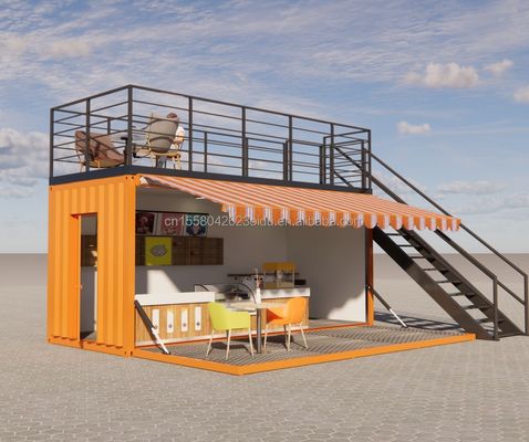 Modified 20 Foot Prefab Shipping Container Ideal for Pop Up Coffee Shop Restaurant Mobile Container Bar Shop and Bathroom