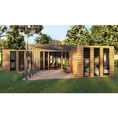 Wooden Container House EU Best Design Wood Grain Glass 20ft 40ft Prefab Home Luxury Container Home Prefab Houses Modern