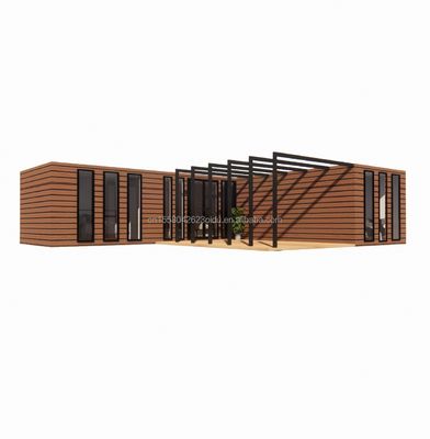 Wooden Container House EU Best Design Wood Grain Glass 20ft 40ft Prefab Home Luxury Container Home Prefab Houses Modern