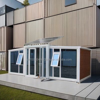 Fully-equipped 20FT Foldable Prefabricated Container House with 2 Bedrooms Aluminum Alloy Windows