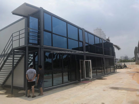 Affordable 20ft Knock Down Sandwich Panel Portable Prefab Hotel Container Modular House with Aluminum Alloy Windows