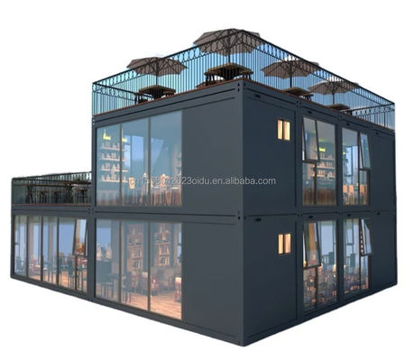 Affordable 20ft Knock Down Sandwich Panel Portable Prefab Hotel Container Modular House with Aluminum Alloy Windows