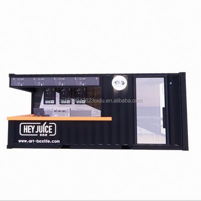 Long Beach Container Coffee Bar Extendable Container Bar with Customized Color and Wall 50/75/100mm Wave Sandwich Panel