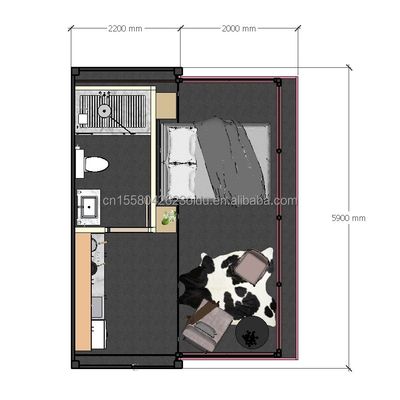 Hotel Fully Furnished Shipping Container Home Modern Style Prefab House with Steel Frame and Galvanized Steel Bending