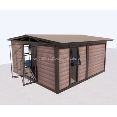 Flat Packaging Container Prefabricated Metal and Wooden Garden Office with Galvanized Steel Square Tubes