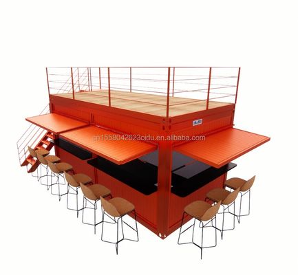 20ft Custom Flat Packaging Quick Installation Wooden Container Prefabricated House Garden Bar with Galvanized Steel Square Tubes