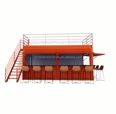 20ft Custom Flat Packaging Quick Installation Wooden Container Prefabricated House Garden Bar with Galvanized Steel Square Tubes