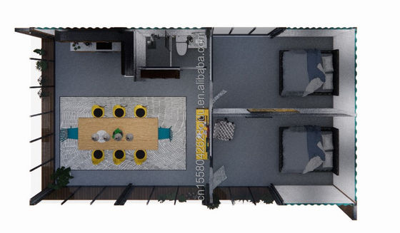 Family Housing Solution 20FT Combination Flat Packaging Container with 2 Rooms and 3 Bedrooms Hotel Style