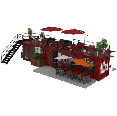 Galvanized Steel Square Tubes Container Houses 20ft Custom Flat Packaging Quick Installation Wooden Container Prefabricated House Garden Office