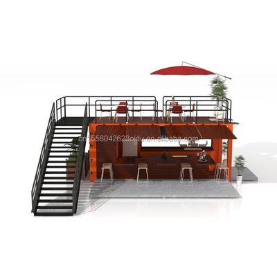Galvanized Steel Square Tubes Container Houses 20ft Custom Flat Packaging Quick Installation Wooden Container Prefabricated House Garden Office