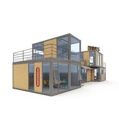 Modern Design 20ft or 40ft Food Bar Cafe Supermarket Store Container Store Customizable Flat Package Prefabricated House